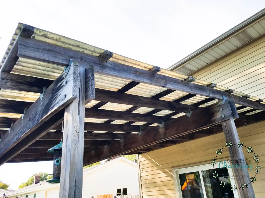 Pergola Makeover Metal Roof Final Reveal - Soon To Be Charming